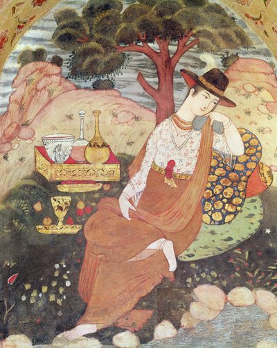 Princess Sitting in a Garden, Safavid Dynasty by Persian School